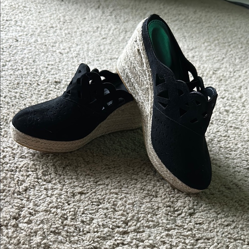 Black Wedge Espadrilles